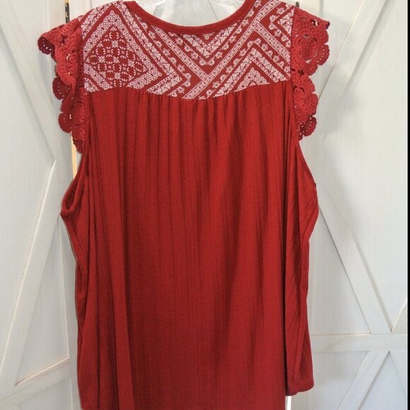 Torrid Knit Scoop Neck Ruffle Sleeve Swing Top - Picture 4 of 5